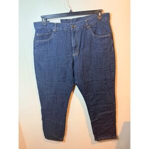 Adventuridge Mens 40x32 Dark Wash Flannel Lined‎ Jeans Straight Leg Denim